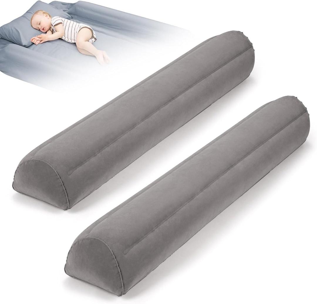 USHMA 2Pack Travel Bed Rails for Toddlers | Non-Slip Soft Flocking Portable Inflatable Bed Rails for Toddlers | Travel Toddler Bed Rail for Full, Queen, King Size Beds | Portable Bed Rail for Travel