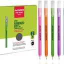 Matador Ballpoint for Journaling - Assorted Color Rubberized Body Fine Black Ink Pens - Writing Supplies for School (0.6 mm, 20 Counts)