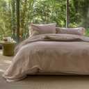 Bedsure Muslin Duvet Cover King Size - Cotton Blend Rayon Derived from Bamboo, Cooling Duvet Covet for Hot Sleepers - Ultra-Soft & Breathable Bedding Set for All Seasons(Khaki, 104"x90")