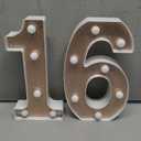 Treela 8.7'' Birthday Decorative LED Light up Numbers, Glitter Marquee Number Sign for Night Birthday Party Decorations Anniversary Bar LED Sign Backdrop Wall Table Centerpieces(16th,Rose Gold)