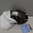 findway Ski Goggles OTG - Over Glasses Snow/Snowboard Goggles for Men, Women & Youth - 100% UV Protection (A4-black Frame Silver Lens(10%))