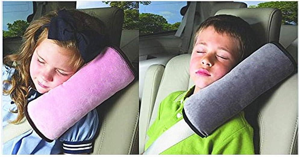 2 pcs Auto Pillow Car Safety Belt Protect, Shoulder Pad, Adjust Vehicle Seat Belt Cushion for Kids GreyPink
