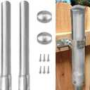 2 Pack 2-3/8" OD Metal Post Extender, 24" Fence Post Extension Height, Hot-dip Galvanized Steel, Includes Screws and Caps
