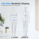 SereneLife Realistic Female Full Body Mannequin Torso – 68.9” Adjustable Dress Form with 360° Head Rotation, Detachable Limbs & Durable Metal Base for Fashion Boutiques & Clothing Displays