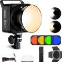 NiceVeedi 125W RGB Professional Cob Video Light with Bowens Mount, 3000K-10000K Studio Light with IR Remote Control, CRI 97+, 9 Effects Continuous Lighting for Video Recording/Photography/Filmmaking