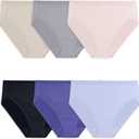 Fruit of the Loom Women's Lightweight Microfiber Underwear, Smooth Under Clothes, Available in Plus Size (M)