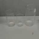 PHOSPHOR Hurricane Candle HoldersFor Pillar Candle Clear Glass Cylinder Centerpieces Vases Table Decoration Centerpiece Floral Room Decor Clear Seeded Bubbles Living Dining Kitchen 3 Pieces