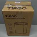 TIPGO Bathroom Trash Can with Lid, 2.1 Gallon / 8 Liter Small Garbage Can, Press Top Bin, Stainless Steel Wastebasket with Pop-Up Lid for Bedroom, Living Room, Office (White)