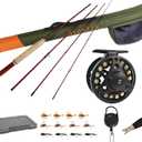 Aventik Extreme Fly Fishing Combo Kit 0/1/2/3/4/5/6 Weight Starter Fly Fishing Rod and Reel Kit Outfit with One Travel Case(6'1'' LW0/1 Fly Rod Kit)