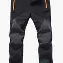 Gash Hao Mens Snow Ski Waterproof Softshell Snowboard Pants Outdoor Hiking Fleece Lined Zipper Bottom Leg 32x32