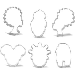 Keewah Girl Face Cookie Cutter Set - 6 Piece - Stainless Steel