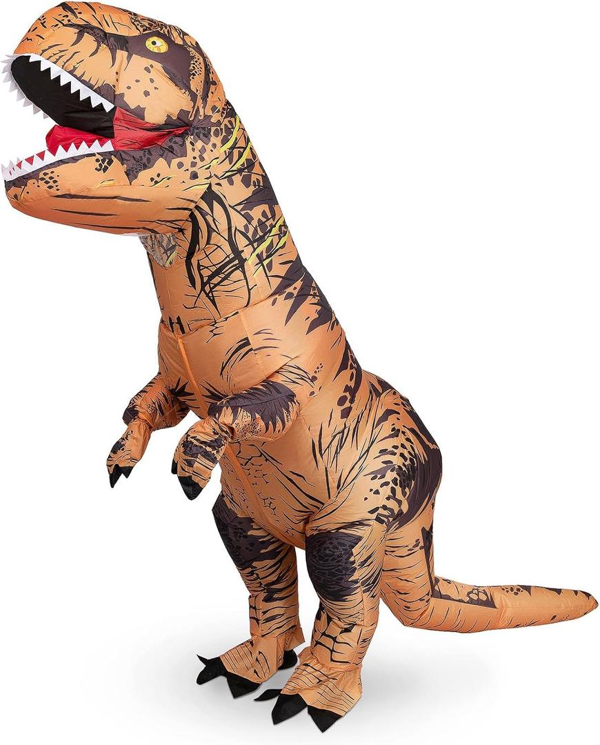 Adult Dinosaur Inflatable Costume (150cm-190cm) Funny Tyrannosaurus Rex Costume for Mardi Gras Halloween Party Christmas