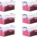 Superio Storage Bins with Lids- Clear Boxes for Organizing, Stackable Plastic Containers- BPA Free, Non-Toxic, Odor Free, Organizer for Home, Office, Dorm (6 Pack, 28.5 Qt)