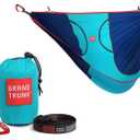 Grand Trunk ROVR Hanging Hammock Chair  Superlight & Packable with 10 Suspension Straps, Durable Parachute Nylon for Camping, Backyard, & Travel  Navy/Ocean Blue