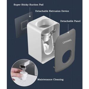 Automatic Toothpaste Dispenser for Kids, 2 PCS Toothpaste Squeezer for Kids & Family Shower Decor, is Wall Mounted Bathroom Accessories Organizer-Grey