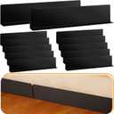 Treela 12 Pcs Under Couch Blocker Black Couch Blocker for Pets Bumper for Under Furniture Baffle Board with Adjustable Guard to Stop Going Below Sofa Easy Install (3.2 Inch)