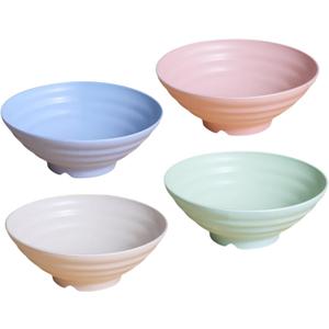 Incauca 74oz Unbreakable Cereal Bowls Set of 4, Wheat Straw Fiber Rice Bowls, Japanese Ramen Noodle Soup Bowl, Lightweight Salad Bowls for Serving Fruit Pasta Snack Dessert, Dishwasher Safe, 4 Colors