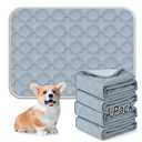 FunFurry Washable Pee Pads for Dogs - 4 Pack Reusable Pee Pads，Waterproof Puppy Pads，Pet Training Pads，Super Absorbent with Dog Paw Shape Non-Slip Backing (Light Grey, 18" X 24" - 4 Pack)