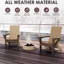 Poly Lumber Adirondack Chair, All-Weather Resistant Outdoor Patio Chairs, Look Like Wood, Pre-Assembled Outdoor Fire Pit Chair for Pool, Deck, Backyard, Garden, Weather Wood