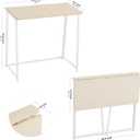 WOHOMO Folding Desk, Small Foldable Desk 39.4" for Small Spaces, Space Saving Computer Table Writing Workstation for Home Office, Easy Assembly, Oak