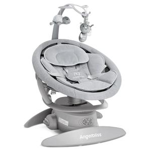 Angelbliss 3 in 1 Baby Swing with Motion Detection, Portable Baby Swings for Infants with Removable Rocker & Stationary Seat, Bluetooth Enabled with 3 Unique Motions (Grey)