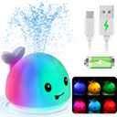 Gigilli Baby Bath Toys, Christmas Stocking Stuffers Gift for 1 Year Old Boy Girl Grandkids, Light up Bath Toys for Kids 1-3, 6-12-18 Months Baby Whale Bath Toy Sprinkler, Toddler Fountain Bathtub Toys