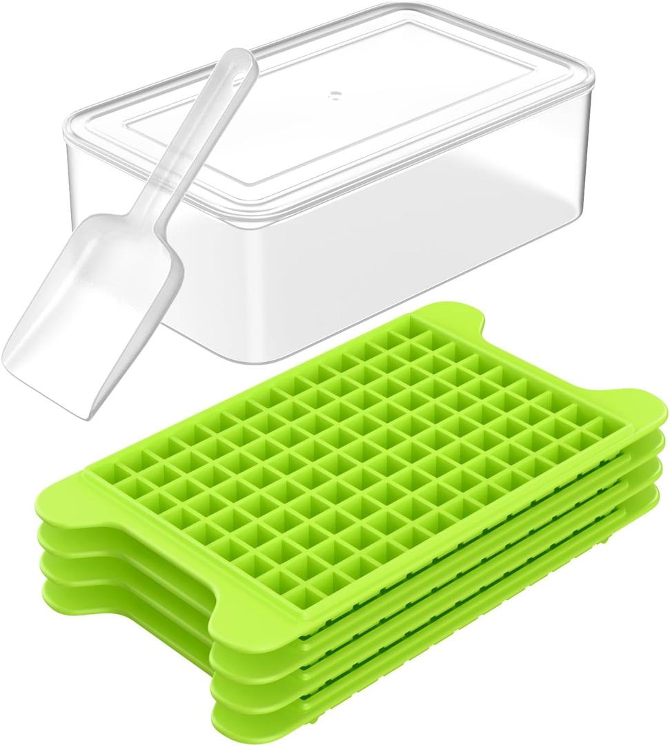 Mini Ice Cube Tray for Freezer: FDDBI Small Ice Trays for Freezer with Bin - 1174PCS Easy Release Nugget Ice Tray - Crushed Ice Tray with Container