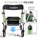 Cosydora Rollator Walkers for Seniors with Seat, 15 Lbs Ultra Lightweight