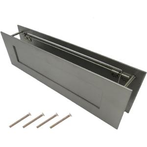 Stainless Steel Satin Color 13 x 4 inches for Almost Any Door (Slot Size 9,8 x 2 inches) | Set with Front and Rear Piece and Screws | Easy Installation and Long Lasting