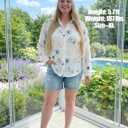 Zeagoo Button Down Shirts for Women Dressy Casual Floral Printed Collared Chiffon Blouse Long Sleeve Business Work Tops (White)