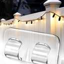 Hooks for Outdoor String Lights Clips: 22Pcs Heavy Duty Light Hook with Waterproof Adhesive Strips - Outside Clear Cord Holders for Hanging Christmas Lighting - Outdoors Sticky Clip
