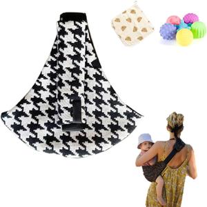 Baby Sling Carrier Adjustable Baby Sling 2025 Upgraded Toddler Sling Comfortable Baby Wrap Carriers Ergonomic-Designed, Travel Friendly Carrying 10-45 Lbs Blackwhite
