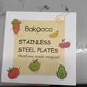 Bakpoco Stainless Steel Kids Plates 2 Packs, 9" Toddlers Divided Plates, Portion Control Plate for Bariatric Adults, Non Toxic Unbreakable Baby Dinner Dishes, 304 Metal Camping Food Tray