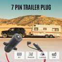 7 Pin Trailer Plug to SAE Connector Adapter - Heavy Duty 10AWG 7 Pin Trailer Cables 1/2/3ft Waterproof Trailer Plug Adapter for RV, Truck, Marine 12V Devices (2Pack, 1ft)