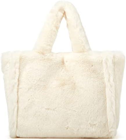 Tote Bag large Shoulder Bag Fleece Faux Fur Hobo Tote Bag Handbag Retro Bag Solid Color Big Purse