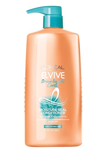 L'Oreal Paris Elvive Dream Lengths Curls Moisture Push Conditioner Paraben-Free with Hyaluronic Acid and Castor Oil. Best for wavy hair to curly hair, 28 fl oz