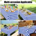 Smiry Rectangle Table Cloth, Waterproof Vinyl Tablecloth with Flannel Backing, Wipeable Buffalo Plaid Table Cover for Picnic, Indoor and Outdoor (Blue & White, 54"x78")