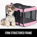 GORILLA GRIP Cat Carrier Travel Bag Up to 15 Lbs, Soft Collapsible Small Dog Carriers, Top and Side Entry Breathable Mesh, Grip Feet on Underside, Cozy Washable Waterproof Pad, Portable Kennel, Pink (17.0"L x 11.0"W x 11.0"H)