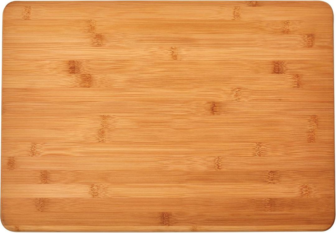 Farberware Extra-Large Wood Cutting Board, Reversible Chopping Board for Kitchen Meal Prep and Serving, Charcuterie Board, 14.17-Inch x 20.08-Inch, Bamboo, 14.2"L x 0.8"W