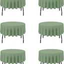BRILLMAX 6 Pack Sage Green 70 Inch Round Tablecloths Fit 30" to 54" Tables (8-20" Drop) - Circle Bulk Linen Polyester Fabric Washable Cloth Cover for Wedding Reception Banquet Birthday Party Buffet