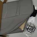 BOPUOVRE Car Seat Cover for Luxury & Comfort - PU Leather, Anti-Slip, Full Wrap Protection with Storage Pocket for Bottom Cushion - Universal Fit for 95% of Vehicles (Gray,1 Piece)