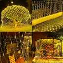 FUNPENY Christmas 360 LED Net Lights, 12 FT x 5FT Clear Wire Christams Outdoor String Lights 8 Modes Waterproof Connectable Xmas Decorations for Indoor Bushes Garden Party Holiday Decor (Warm White)