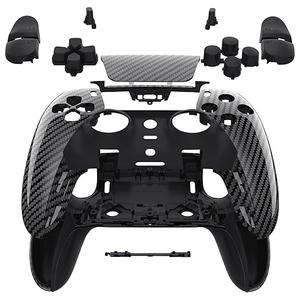 EXtremeRate Full Set Shell with Buttons Touchpad Cover Compatible with p s 5 Edge Controller, Wood Grain Replacement Decorative Trim Shell Front Back Plates Compatible with p-s-5 Edge Controller