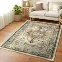 Muddy Mat® Floral Multicolor 6ft x 9ft Boho Area Rug – Washable Muddy Carpet for Living Room, Bedroom & Dining Room – Modern Soft Low Pile Non Slip Carpet – Pet Friendly Waterproof Foldable Rugs Home