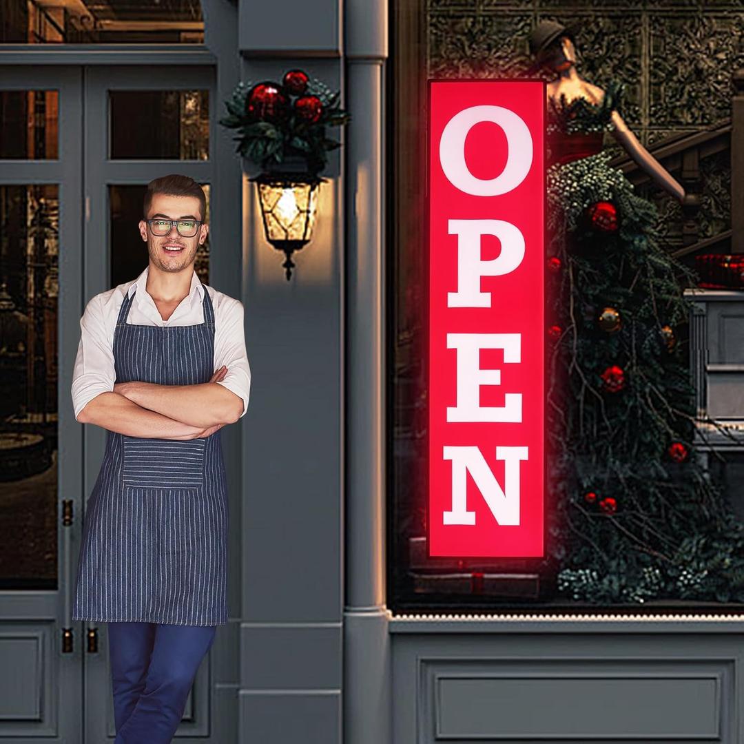 Led Open Sign for Business, 48"x12" Large Open Close Banner Sign for Business Window,Suitable for Bar Coffee Barber Shop Retail Store Storefront Glass Door Wall Decor