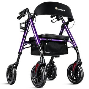 Foldable Rollator Walkers for Seniors with Seat,4 Wheel Rolling Walker
300lb Sturdy Frame|Hand Anti-tip brakes|Adjustable height|8" All-Terrain Wheels|padded seat|7.5" backrest|Tool-Free Assembly