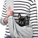 Tomkas Dog Sling Carrier for Small Dogs Puppy Carrier for Small Dogs (Grey, for Pets Weight 2-7 lbs)