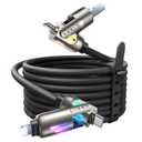 LISEN USB C to Lightning Cable, 240W 4 in 1 Charging Cable 10FT, Chubby USB A/C to C/Lightning with Light for iPhone 16e 16 15 14 Pro/MacBook/iPad/Samsung S25/Switch, Multi Chargers for All Devices