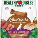 Nylabone Healthy Edibles Natural Dog Chews, Long Lasting Bones for Dogs, Roast Beef & Chicken Flavor Dog Treats, Small (12 Count). Bbd 01/02/2029