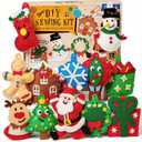 Cleboen Christmas Sewing Kit for Kids Beginners, 12-in-1 Sew Your Own Felt Christmas Ornaments Craft Kit for Kids Girls & Boys 6-8, 8-12, Fun and Educational Christmas Gift Ideas